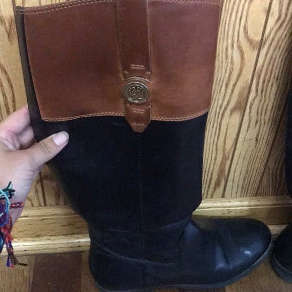 Tommy Hilfiger Leather Riding Boots - Picture 2 of 6